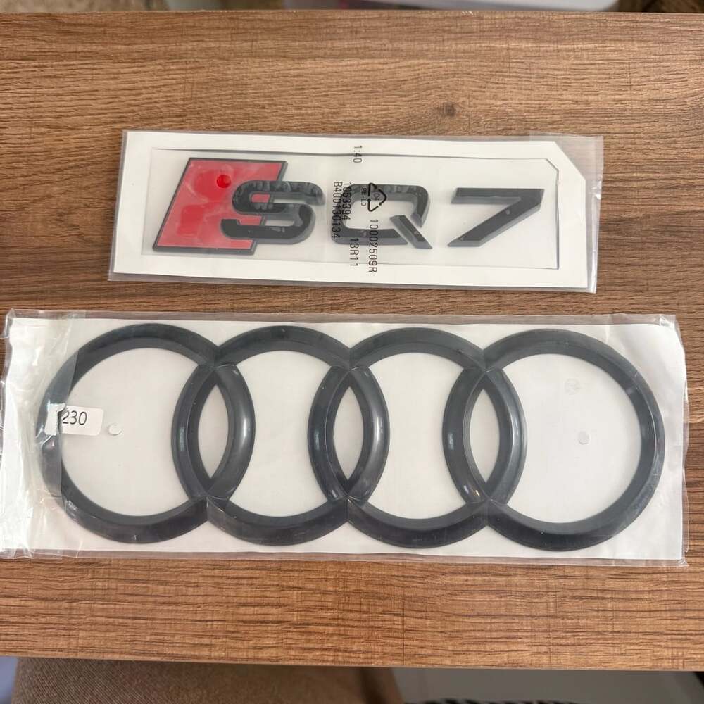 Audi SQ7 Gloss Black Full Badges Set for 2016-2023